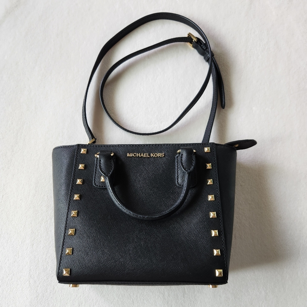 Michael Kors Black Mini Bag with Gold Studs